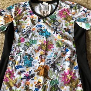 Sesame Street nursing scrub top